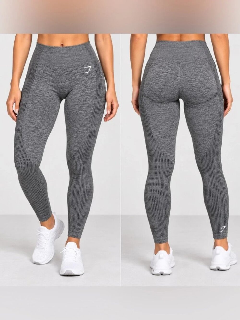 Gymshark Vital Seamless Leggings Marl Grey Size M est. Activewear Athletic